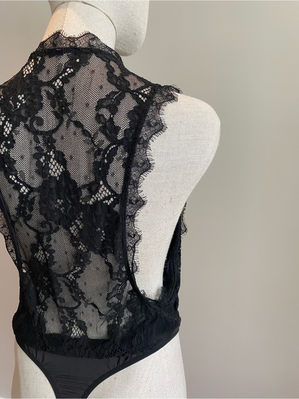 Marciano  Black Lace Halter Bodysuit. Size M
